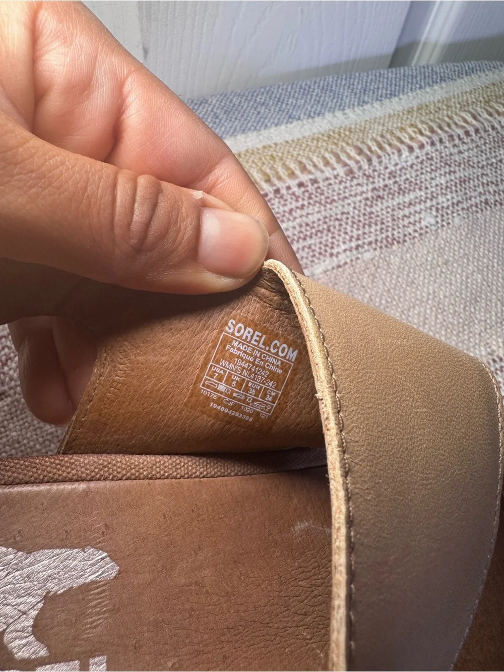 Sorel Women's Brown and Beige Slingback Wedge Sandals
